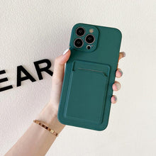 Load image into Gallery viewer, Soft Silicone Phone Case For iPhone 14 13 Pro Max 13Pro Silicone Soft Mobile Phone Case Wallet Card Holder Cover Slim Fit Thin Protective Soft Shock-Absorbing Wallet Case
