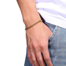 Load image into Gallery viewer, Men's Bracelet Curb Cuban Link Chain Stainless Steel Mens Womens Bracelets Bangle Gold Tone No Fade
