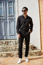 Load image into Gallery viewer, Boys Mens Fashion Slim Fit Dress Pants Casual Business Skinny Stretch Pants Golf Pants Small Navy - # BOAA13410005
