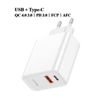 Load image into Gallery viewer, Dual Fast Charger 30W Support Quick Charge 4.0 3.0 Phone Portable USB C PD Charger
