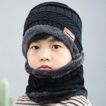 Load image into Gallery viewer, Knitted Baby Hats  Cap and Scarf Turban Beanie Cotton Warm Wool Fur Caps Soft Hat For Childern Girl And Boys
