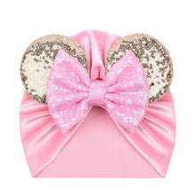 Load image into Gallery viewer, Modern Shiny Cute Dot  Big Bow Baby Cap Hat For Girls Kids Flannel Beanie Autumn Winter Warm Girls Turbans
