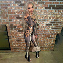 Load image into Gallery viewer, Formed Fitting: Cutout Striped Jumpsuits
