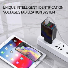 Load image into Gallery viewer, Modern Black White Quick Charge 3.0 USB Charger 5V 3A Digital Display Fast Charging Wall Phone Charger
