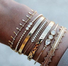 Load image into Gallery viewer, Bohemian Gold Tassel Bracelets For Women Summer Shell Clear Crystal Stone Luxury Jewelry
