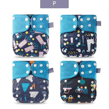 Load image into Gallery viewer, Modern Eco-friendly Diaper New 4pcs/set Washable Coffee Mesh Cloth Diaper Cover Adjustable Nappyies For Kids
