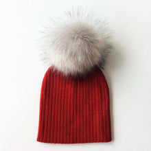 Load image into Gallery viewer, Trend New Winter Children Boy Girl Crochet Artificial Pompom Hat Knitted Toddler Kids Caps With Pompon Baby Beanie For Girls and Boys
