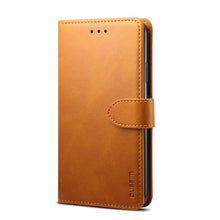 Load image into Gallery viewer, Luxury Red Leather Magnetic Flip Case For Iphone 14 12 13 11 11 Pro Max Xr Xs Max X  Wallet Cover For iphone Leather Wallet Case Card Slots Kickstand Magnetic Buckle Flip Phone Cover

