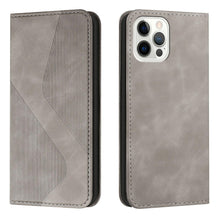 Load image into Gallery viewer, Luxury Blue Flip Wallet Case For iPhone 14 13 12 Mini Plus 11 Pro Magnetic Cards Phone Cover Magnetic PU Leather Phone Case Classic S-shaped Simple Flip Wallet Cover
