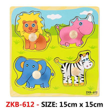 Load image into Gallery viewer, New Hand Grab Board Wooden Puzzle Toys for Children Cartoon Animal Fruit  Kids Baby Early Educational Learning Toy
