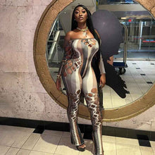 Load image into Gallery viewer, Formed Fitting: Cutout Striped Jumpsuits
