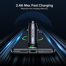 Load image into Gallery viewer, Mini Black Universal Car Charger 2.4A Dual USB Fast Charging Mobile Phone Car Charge GPS For Smartphones
