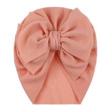 Load image into Gallery viewer, Handamde Elegant Baby Hats for Girls Big Bow Turban Hat Newborn  Baby Beanie Cap Solid Color Style
