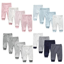 Load image into Gallery viewer, 3/4PCS/SET Newborn Pants Cartoon Design Four Seasons Baby 100%Cotton Soft Girl Pants Baby Boy trousers Pants 0-24M For Kids
