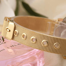 Load image into Gallery viewer, STEVVEX Gold  Watch Brand Quartz Women Rose Gold Stainless Steel Mesh Belt Ladies Wristwatch Female Clock Owl (Gold) For Women and Girls
