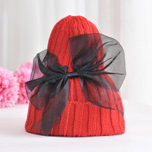 Load image into Gallery viewer, Modern Trend Big Bows Knitted Baby Girl Hat Cap Warm Kids baby winter Hat For Girls

