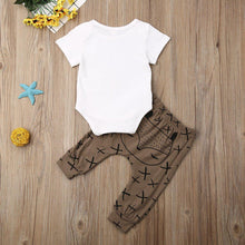 Load image into Gallery viewer, Summer Newborn Baby Clothes Cartoon Print Short Sleeve Romper Tops Long Pants Outfits
