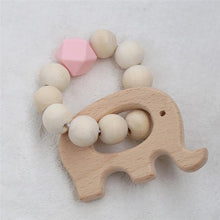 Load image into Gallery viewer, Modern Baby Silicone Wooden  Nursing Bracelets Wood Teether Silicone Beads Teething Wood Rattles Toys for Baby
