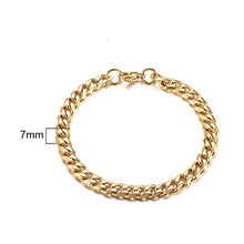 Load image into Gallery viewer, Men's Bracelet Curb Cuban Link Chain Stainless Steel Mens Womens Bracelets Bangle Gold Tone No Fade

