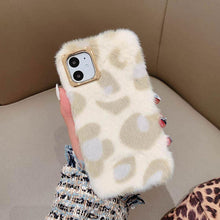 Load image into Gallery viewer, Fashion Plush Leopard Phone Case For Iphone 11 Pro Max Xs Max X Xr Cases Furry Fluffy Warm Cover For Iphone 6 6s 7 8 Plus Case Women Fashion Faux Fur Case For Iphone
