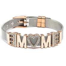 Load image into Gallery viewer, Fashion Stainless Steel Woman and Men Bracelet Mesh Bracelet Set Crystal Heart Anchor Charm Fine Bracelet Bangle For Female Lover
