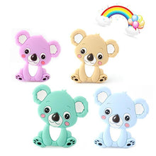Load image into Gallery viewer, 2pcs Cartoon Baby Teether Animal Silicone Teether Raccoon Elephant Koala Giraffe  Baby Teething Toys Accessories Perfect Toy For Kids
