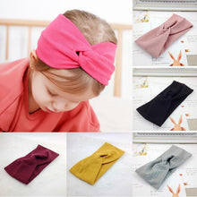 Load image into Gallery viewer, New Autumn Winter Baby Hat Soft Elastic Cotton Newborn Baby Girl Hat Kids Cap Bow In Modern Turban Design
