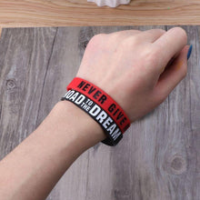 Load image into Gallery viewer, Silicone Rubber Band Elastic Inspirational Motivation Bracelets Never Give Up Perfect Gift For Men And Women Cool Fashion Style
