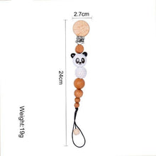 Load image into Gallery viewer, Modern Handmade Pacifier Chain Baby Teething Chains Crochet Rabbit Panda Beads Wooden Clips Wood Tiny Rod  For Kids
