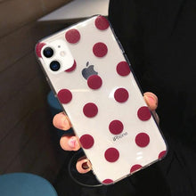 Load image into Gallery viewer, Transparent  Phone Case For iPhone 13 12 11 14 Pro Little Dots Love Heart Clear Back Cover Vintage Women Girls Soft Anti-Scratch Protective Cases for iPhone
