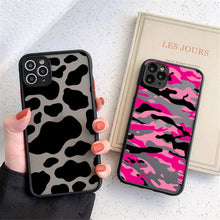 Load image into Gallery viewer, Fashion Leopard Pattern Case For iPhone 13 14 Pro MaxXS Max XR X Shockproof Cover Clear Bumper Women Girl Phone Case Cover with Black Leopard Print Designed for iPhone
