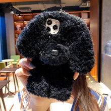 Load image into Gallery viewer, Fashion Luxury Cute Fuzzy Furry Wool Plush 3D Cute dog Plush fur phone Case For iphone 12 13 Mini 11 pro Max 6 6S 7 8 Plus X XR XS Winter Warm fur Soft Cover
