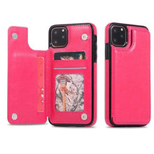 Load image into Gallery viewer, Luxury Leather Cover For iPhone 14 12 13 Mini 11 Pro XR XS Max 6 6s 7 8 Plus 5 5s Wallet Phone Card Slot Flip PU Leather Kickstand Card Slots Case Double Magnetic Clasp Durable Shockproof Cover For iPhone
