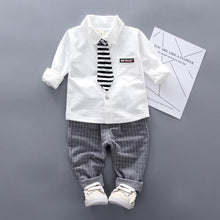 Load image into Gallery viewer, Newborn Baby Boys Clothes Formal Party  Clothing Sets Tie Shirt and Pants Outfits Set 0-4 Year For Boys In Modern Style
