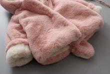Load image into Gallery viewer, Baby Girl Einter Jacket Girl Cute Rabbit HoodedJacket Children's Wool Sweater Plus Thick Warm Plush For Kids
