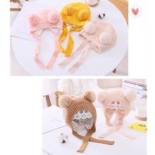Load image into Gallery viewer, Handmade Modern Trend Winter  Christmas Knitted Baby Hat Cute Double Pompom Infant Baby Boy Girl Cap Ear Protection Hats Kids Children Cap
