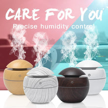 Load image into Gallery viewer, Mini Air Humidifier Ultrasonic USB Aroma Wood Grain LED Night Light  Electric Essential Oil  Diffuser Aromatherapy Home
