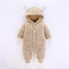 Load image into Gallery viewer, Newborn Winter Hoodie Baby Rompers Outwear Infant Baby Jumpsuit 3M -12M For Girls and Boys Winter Romper
