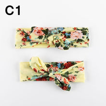 Load image into Gallery viewer, Modern  Mother &amp; Baby Headbands Kids Girl Bow With Rabbit ear Print Floral Hair Bands Parent-Child Hair Accessories

