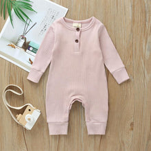 Load image into Gallery viewer, Infant Baby Boy Girl Cotton Romper Knitted Ribbed Jumpsuit Solid Clothes Warm Outfit For Kids
