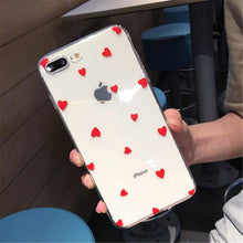 Load image into Gallery viewer, Transparent  Phone Case For iPhone 13 12 11 14 Pro Little Dots Love Heart Clear Back Cover Vintage Women Girls Soft Anti-Scratch Protective Cases for iPhone
