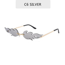Load image into Gallery viewer, NEW 2021 Fashion Fire Flame Sunglasses For Women With Brand Design Rimless Wave Eyewear Luxury Trending Narrow Style
