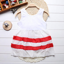 Load image into Gallery viewer, Baby Girl Clothes for Kids with Cute Purple Stripe and Round Neck  Sleeveless Chiffon Dresses For Girls
