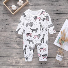 Load image into Gallery viewer, Baby Clothes Boys Girls Romper Floral Dinosaur Car Printed Long Sleeve Cotton Romper Kids Jumpsuit Playsuit For Kids

