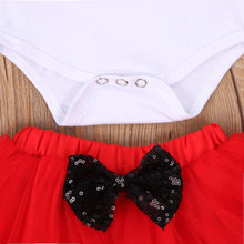 Load image into Gallery viewer, 4Pcs Baby Girls Christmas Dress Set Children Long Sleeve Top  Short Skirt Hair Band And Leg Cover
