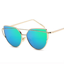 Load image into Gallery viewer, NEW  Stevvex Designer Cat eye Sunglasses For Women and Ladies in Vintage Metal Reflective Glasse Mirror Retro Oculos De Sol Gafas Style With UV 400 Protection
