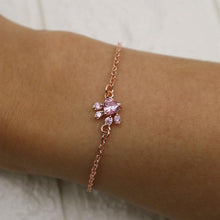 Load image into Gallery viewer, Elegant Wedding Jewelry Modern Dog Cat Paw Bear Claw Pink Heart AAA Cubic Zircon Rose Gold Chain Link Luxury Bracelets For Women Party Jewelry Gift
