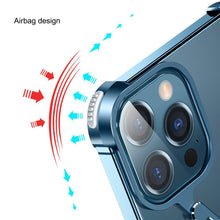 Load image into Gallery viewer, Luxury Phone Case For iPhone 12 Pro Metal Frame Shape Shockproof Cover Bumper Back Cool Case Aluminum Metal X-Frame Support Bumpers Compatible iPhone

