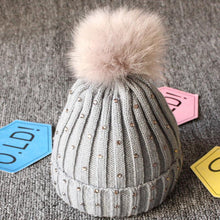 Load image into Gallery viewer, Trend Cute Newborn Baby Winter Warm Hats Infant Kids Girls Boys Knit Hat With Pompom Ball Beanie Caps For Girls
