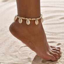 Load image into Gallery viewer, Gold Metal Shell Coconut Tree Female Anklets Barefoot Sandals Foot Summer Double Layers  Foot  Bracelets Leg Jewelry
